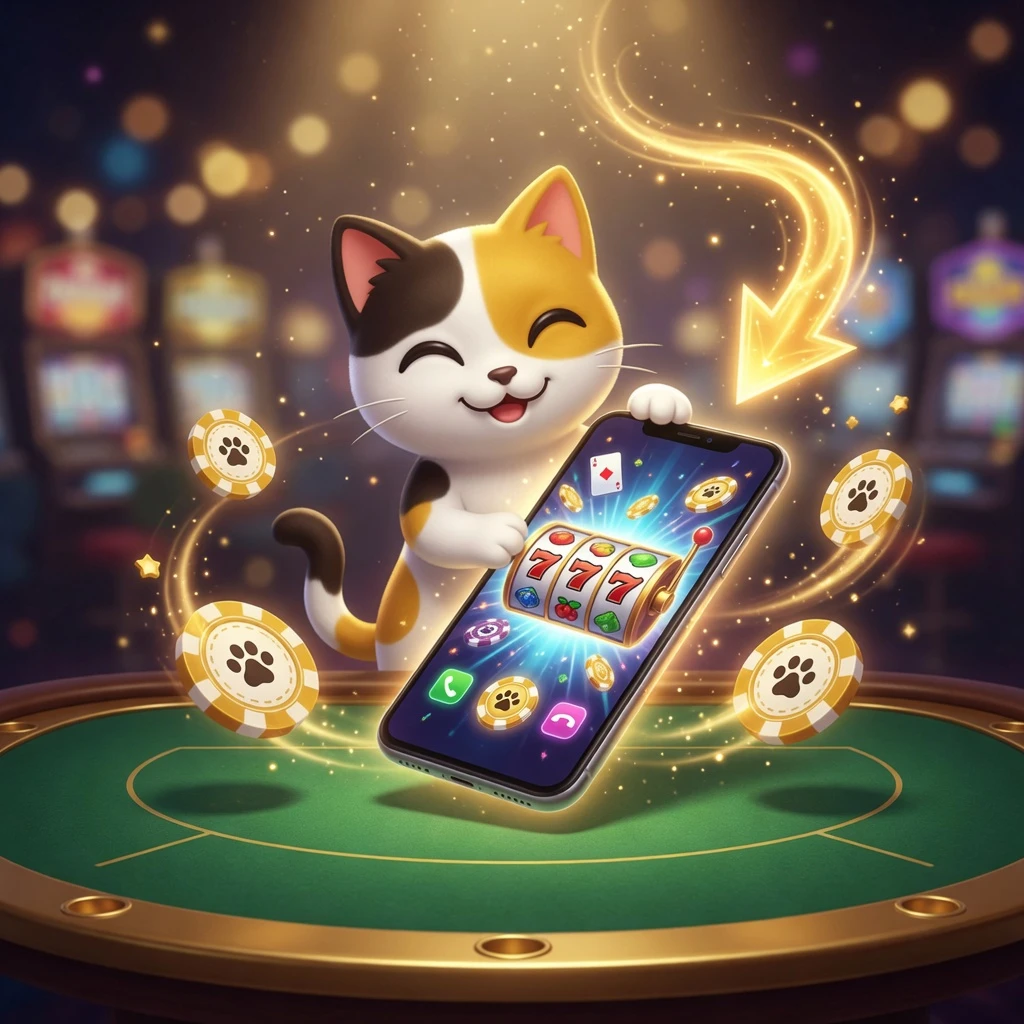 LuckyCalico agent program hero banner showing commission earnings dashboard with peso signs and referral network illustration on dark background