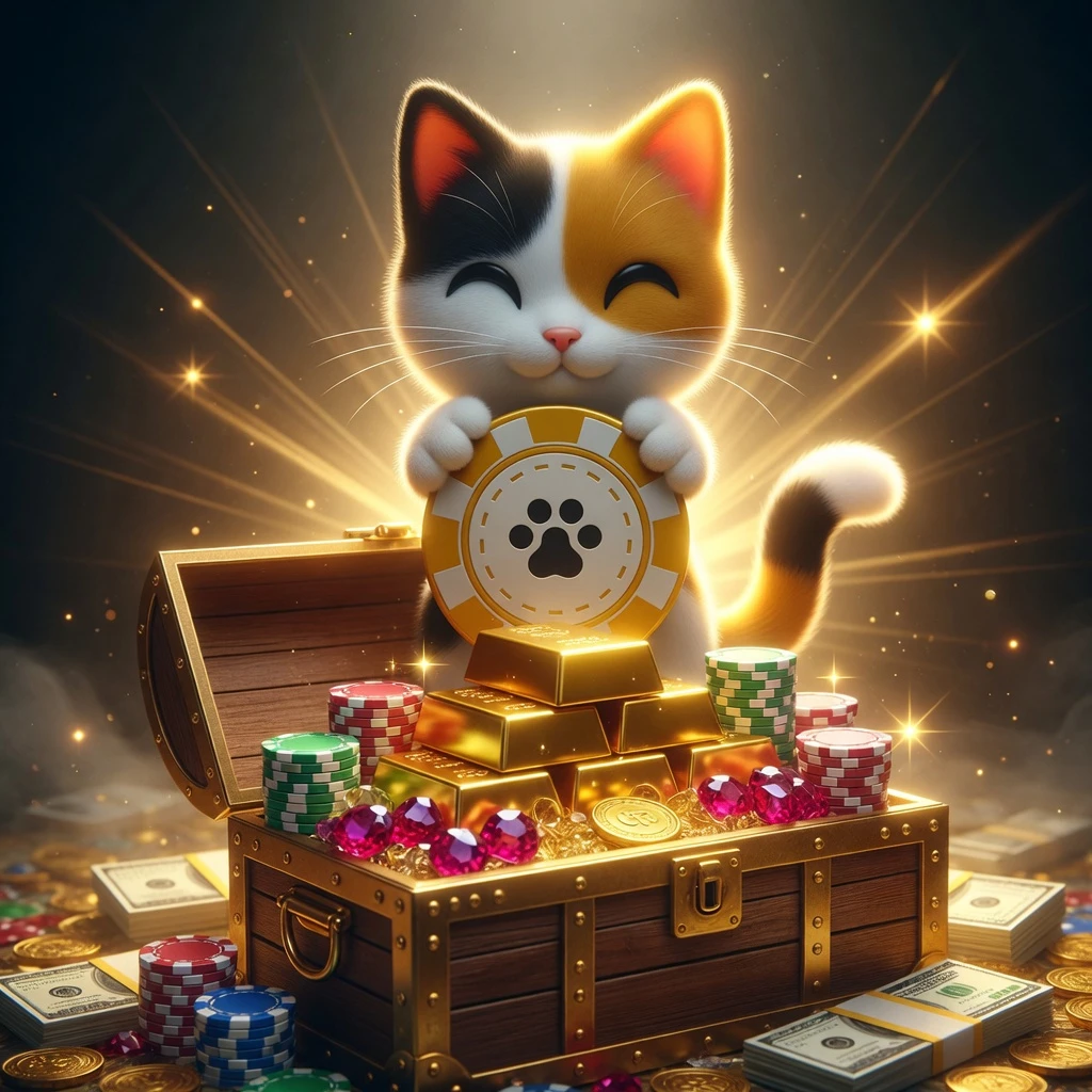 Promotional banner showing welcome bonus coins and peso signs with gold confetti background